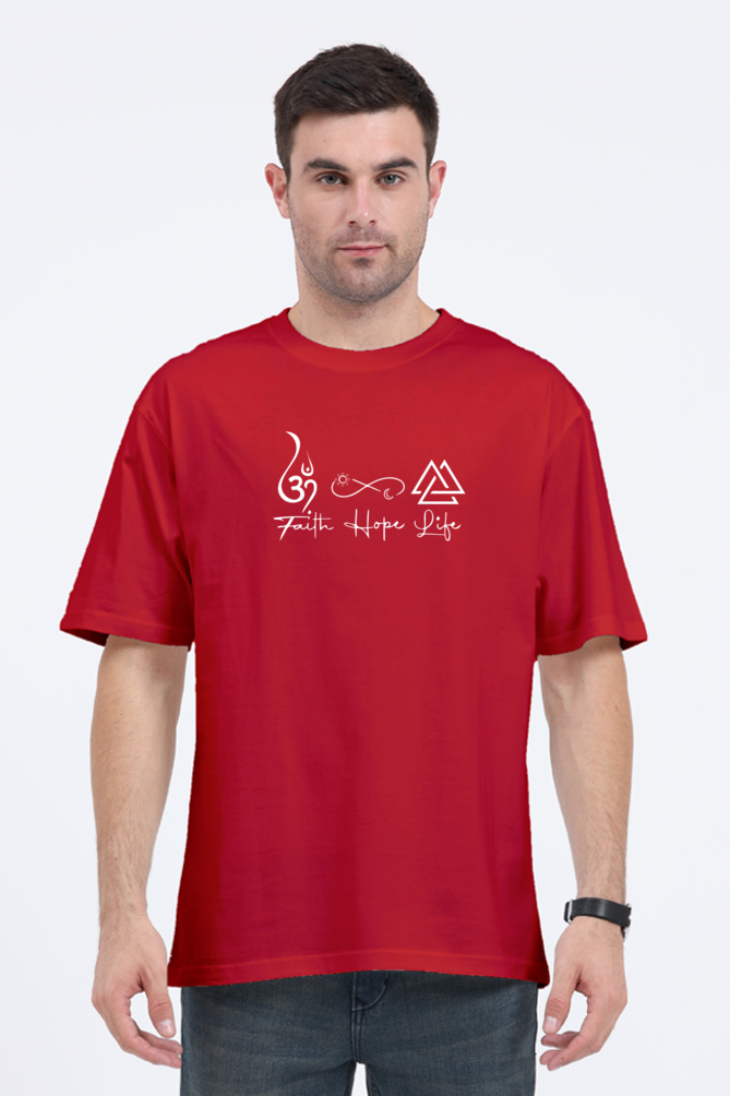 Faith,Hope,Life-Unisex Oversized Standard T-Shirt -Dark