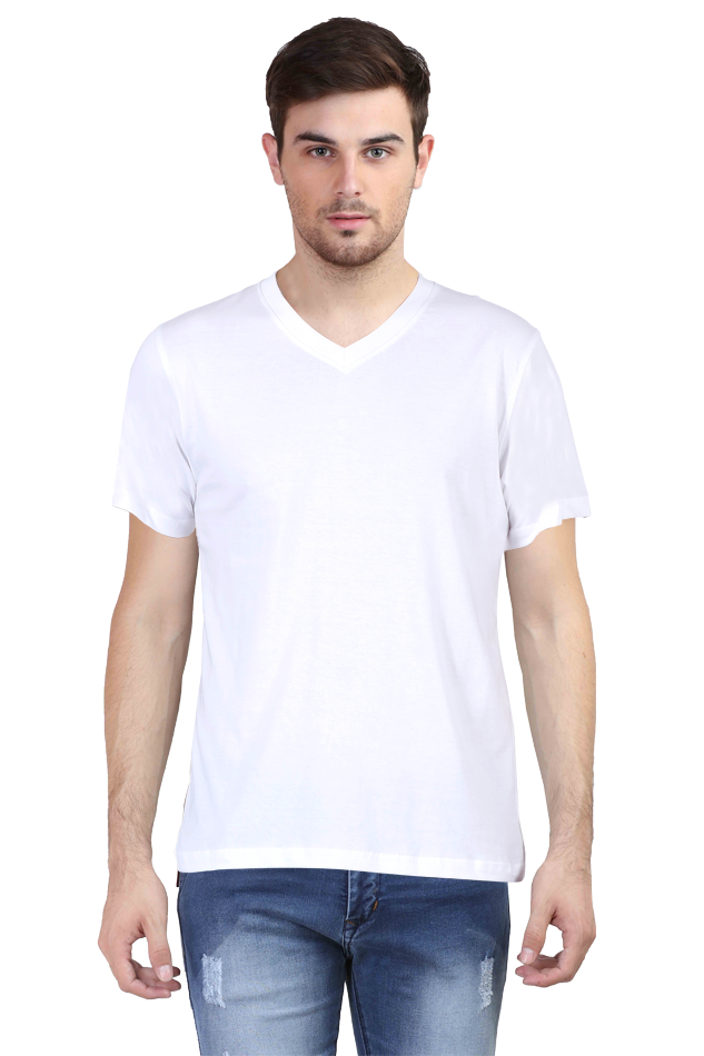 Male Vneck Half Sleeve Plain Tshirt