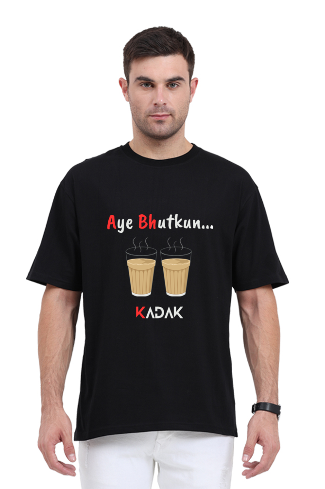 Panchayat Vibes: Oversized unisex Tees - Aye Bhutkun-Black