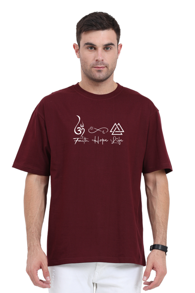 Faith,Hope,Life-Unisex Oversized Standard T-Shirt -Dark