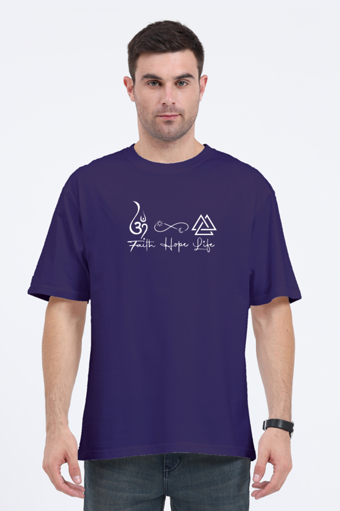 Faith,Hope,Life-Unisex Oversized Standard T-Shirt -Dark