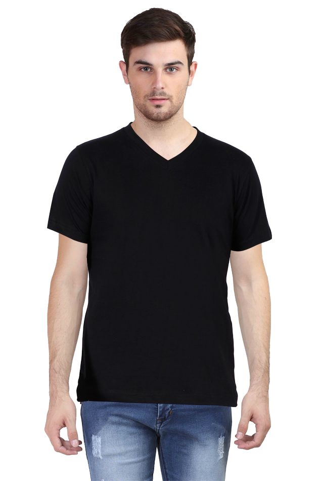 Male Vneck Half Sleeve Plain Tshirt