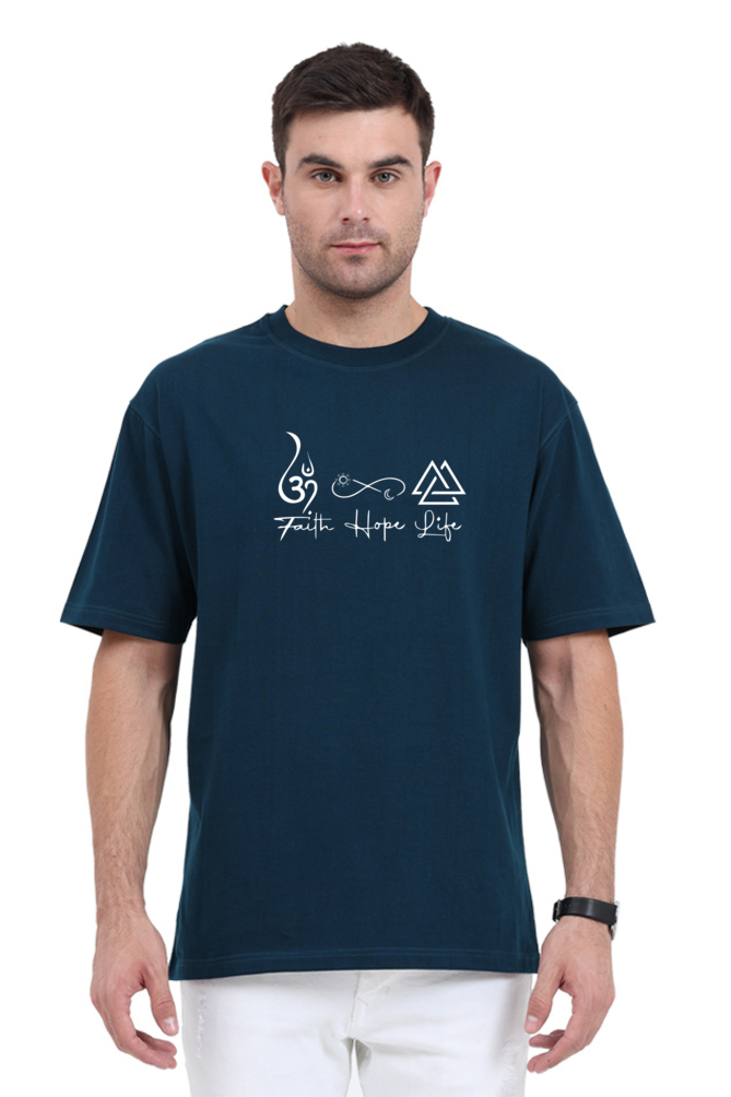 Faith,Hope,Life-Unisex Oversized Standard T-Shirt -Dark