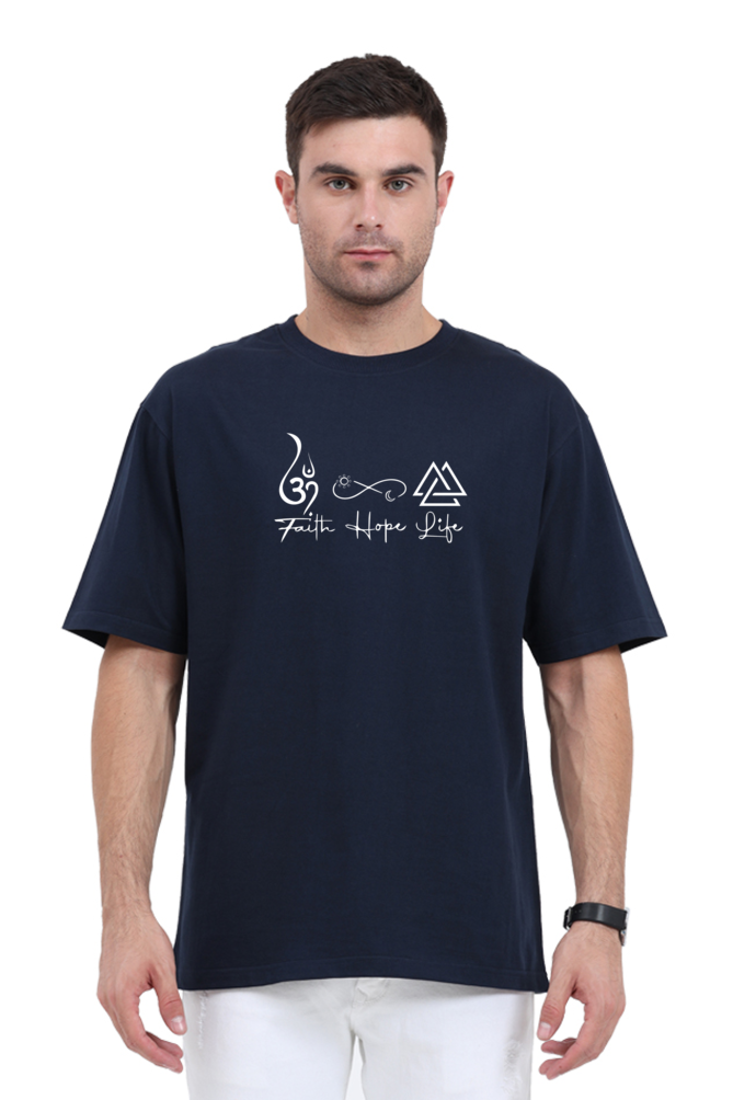 Faith,Hope,Life-Unisex Oversized Standard T-Shirt -Dark