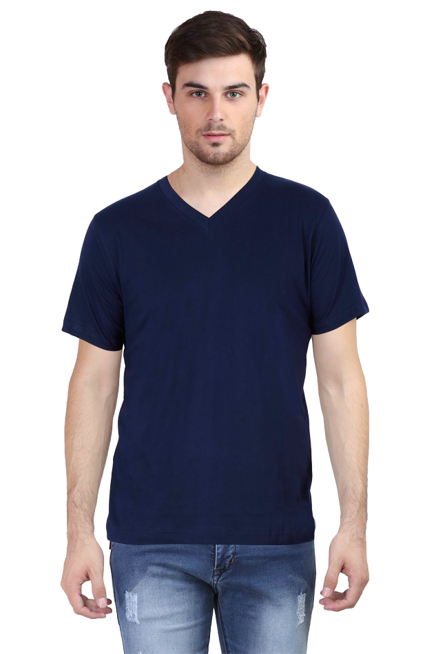 Male Vneck Half Sleeve Plain Tshirt