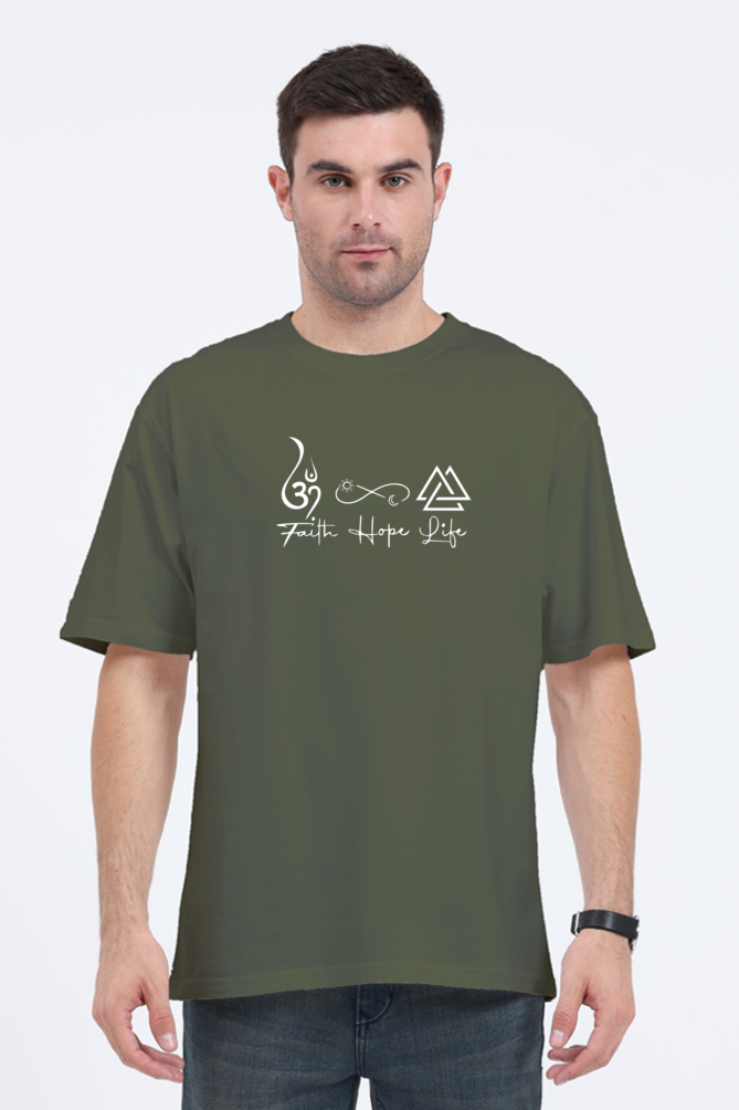 Faith,Hope,Life-Unisex Oversized Standard T-Shirt -Dark