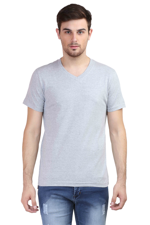 Male Vneck Half Sleeve Plain Tshirt
