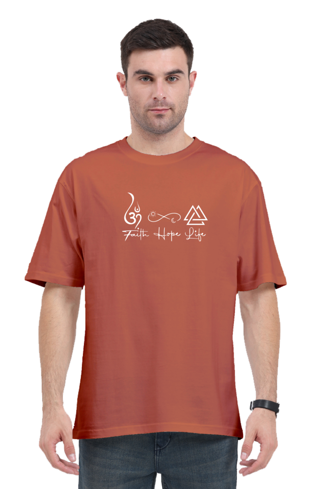 Faith,Hope,Life-Unisex Oversized Standard T-Shirt -Dark