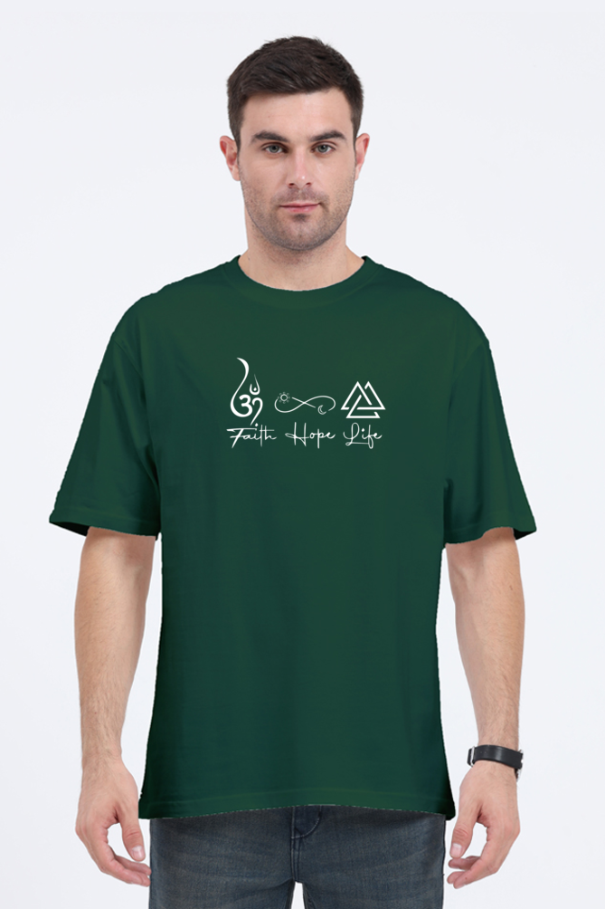 Faith,Hope,Life-Unisex Oversized Standard T-Shirt -Dark