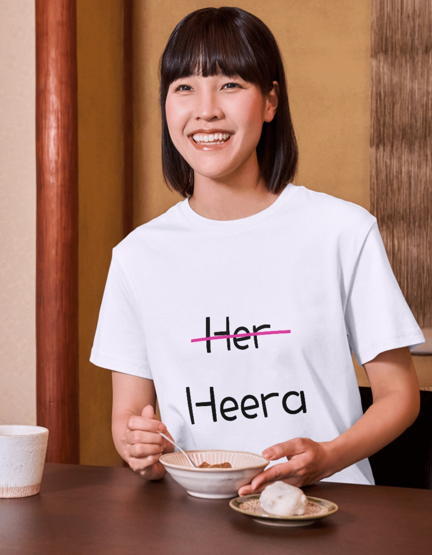 Her - Hera Tee – Black Puff Print-Chic Minimalist Collection