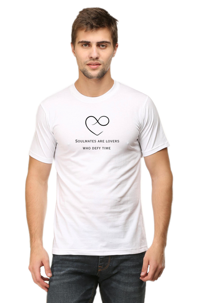 Soulmates are lovers who defy time- Cotton classic roundneck men-light