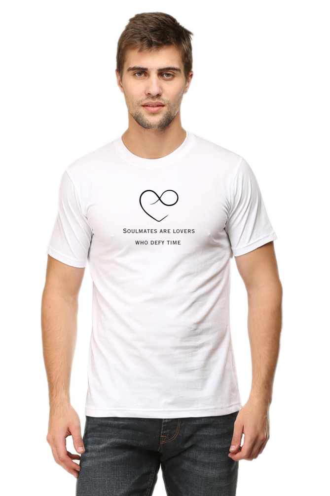 Soulmates are lovers who defy time- Cotton classic roundneck men-light