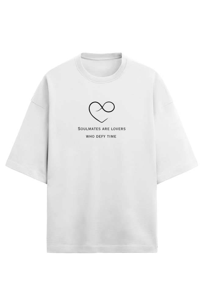 Soulmates are lovers who defy time- Terry Cotton Oversized Unisex- Light colors