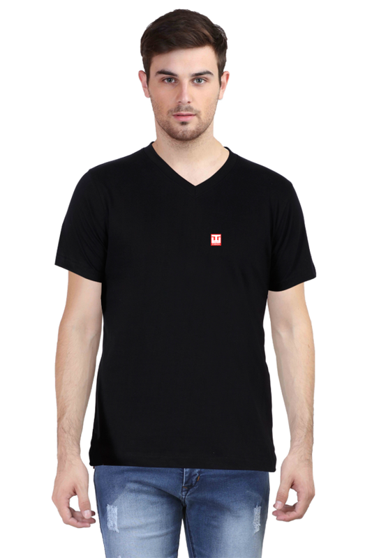 Male Vneck Half Sleeve Plain Tshirt