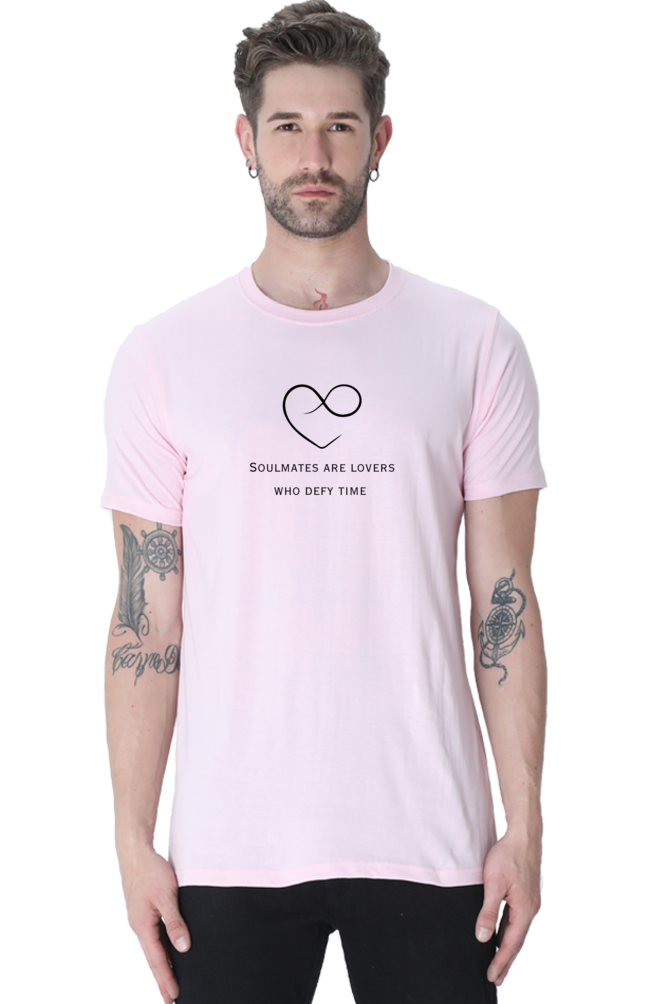 Soulmates are lovers who defy time- Cotton classic roundneck men-light