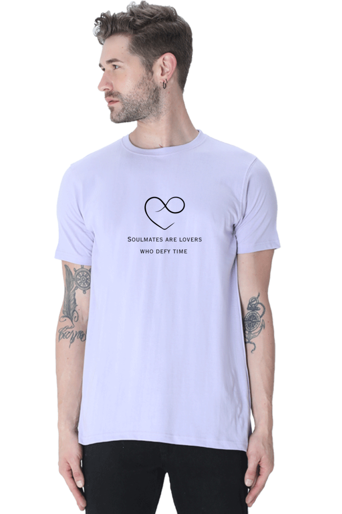 Soulmates are lovers who defy time- Cotton classic roundneck men-light