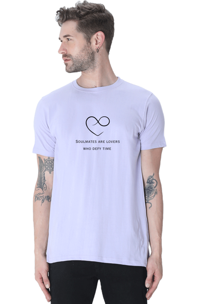 Soulmates are lovers who defy time- Cotton classic roundneck men-light