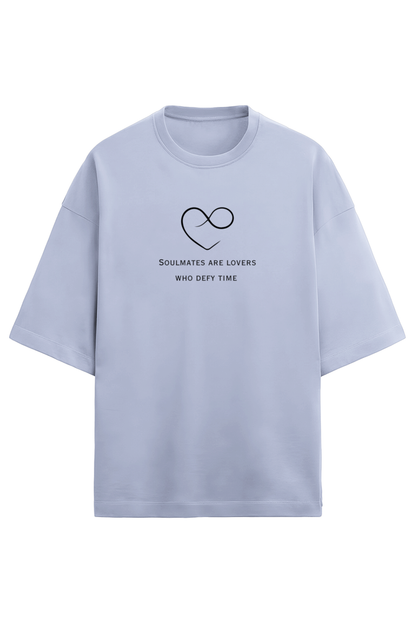 Soulmates are lovers who defy time- Terry Cotton Oversized Unisex- Light colors