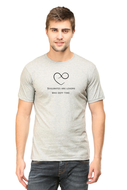 Soulmates are lovers who defy time- Cotton classic roundneck men-light