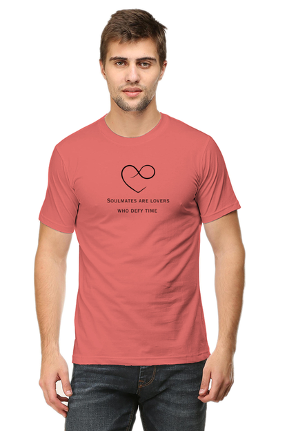 Soulmates are lovers who defy time- Cotton classic roundneck men-light