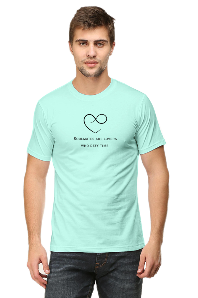 Soulmates are lovers who defy time- Cotton classic roundneck men-light