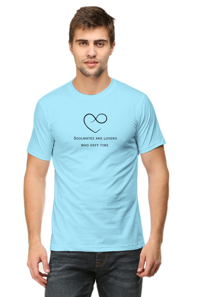 Soulmates are lovers who defy time- Cotton classic roundneck men-light