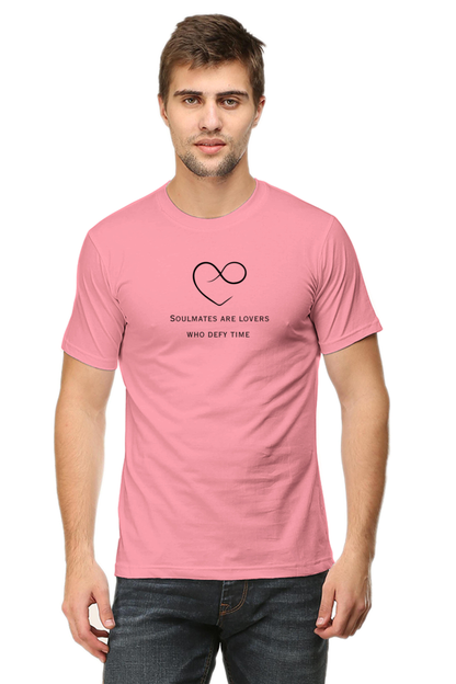 Soulmates are lovers who defy time- Cotton classic roundneck men-light