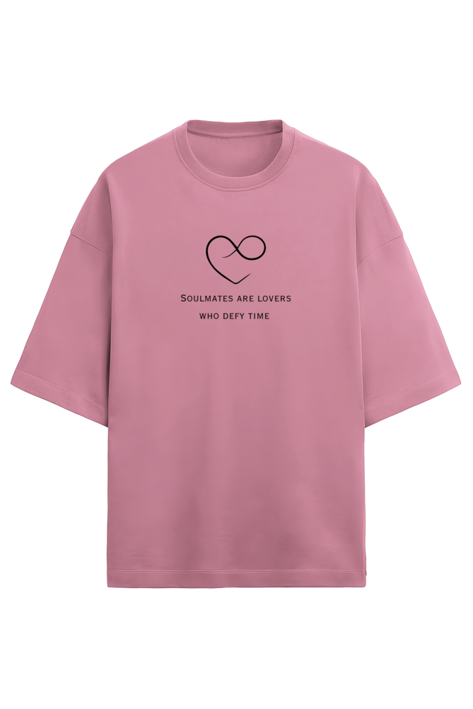 Soulmates are lovers who defy time- Terry Cotton Oversized Unisex- Light colors