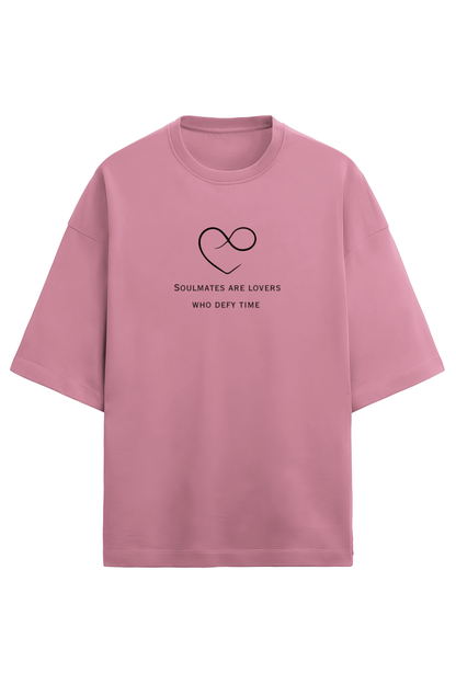 Soulmates are lovers who defy time- Terry Cotton Oversized Unisex- Light colors