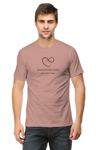 Soulmates are lovers who defy time- Cotton classic roundneck men-light