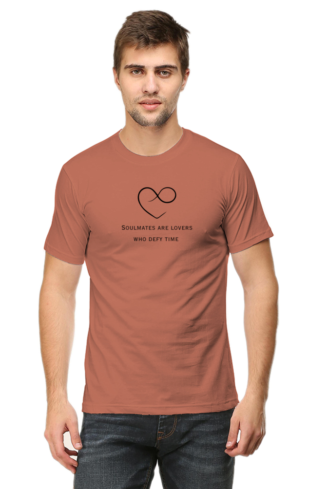 Soulmates are lovers who defy time- Cotton classic roundneck men-light