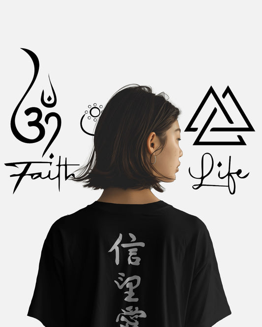 Faith,Hope,Life-Unisex Oversized Standard T-Shirt -Dark